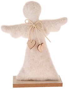 Dekoracja świąteczna Aniołek tekstylny 25,5 cm, włochaty polar