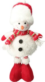 Stojący bałwan z czerwonym szalikiem, teleskopowe nogi, 57 cm