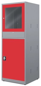 Szafa komputerowa, przemysłowa STEVE, 640 x 1750 x 630 mm, antracytowo-czerwona