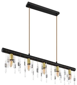 Globo 15532-5HB - Żyrandol na lince KIRA 5xE14/40W/230V czarny