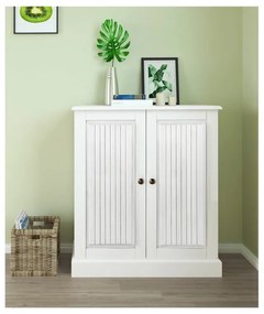 Biała szafka z litego drewna sosnowego 100x34 cm Mille – Støraa