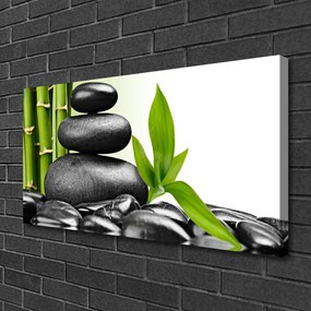 Obraz drukowany na płótnie Harmonia Natury: Kamienie i Liście