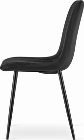 PROMOCJA Czarny aksamitny krzesło LAVA z czarnymi nogami II. jakość