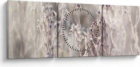 Obraz - Roślina (z zegarem) (90x30 cm)