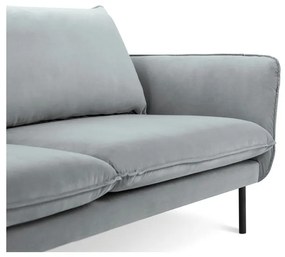 Jasnoszara aksamitna sofa Cosmopolitan Design Vienna, 160 cm