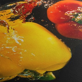 Obraz - papryki w wodzie (70x50 cm)