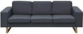 Ciemnoszara 3-osobowa sofa - Drofas