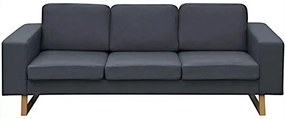 Ciemnoszara 3-osobowa sofa Wopo