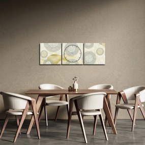 Obraz - Abstrakcja, marmurowe kręgi (z zegarem) (90x30 cm)