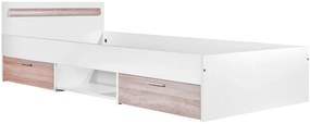 Dziecięce łóżko z szufladami i zagłówkiem 90x200 - Melita