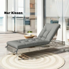 Outsunny Poduszka na Palety Zdejmowana Poduszka z Paskami Mocującymi Ogrodowa 198 x 65 x 13 cm Jasnoszary | Aosom PL