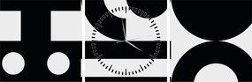 Obraz - Abstrakcja geometryczna N⁰3 (z zegarem) (90x30 cm)