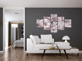 Obraz - Vintage kwiaty piwonii (125x70 cm)