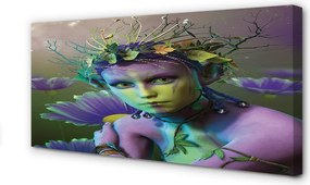 Duży obraz na płótnie Elfka wśród Kwiatów