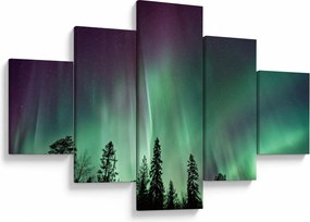 Obraz zorzy polarnej (125x70 cm)