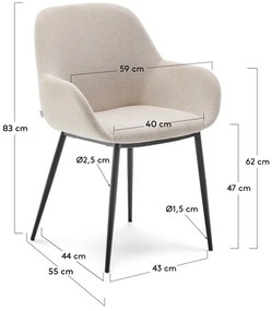 Kremowe krzesło Konna – Kave Home