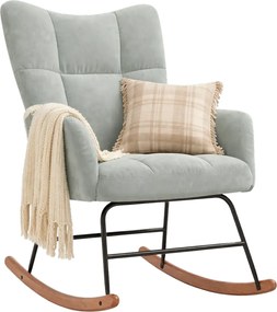 Jasnoszary fotel wypoczynkowy na płozach R7-K48