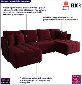 Bordowa kanapa z funkcją spania A6-P73