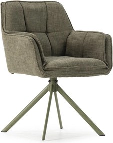 Zielone tapicerowane fotele jadalniane zestaw 2 szt. Keiko – Marckeric