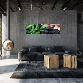Obraz - Kamienie i orchidee (170x50 cm)