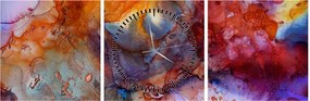 Obraz - Abstrakcyjna sztuka tuszu (z zegarem) (90x30 cm)