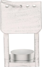 Latarnia metalowa Budka dla ptaków, biały, 11 cm