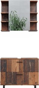 Zestaw mebli łazienkowych rustykalny dąb 80.2x33x60.8 ilias