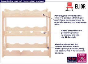 Stojak na wino z drewna sosnowego Diaz