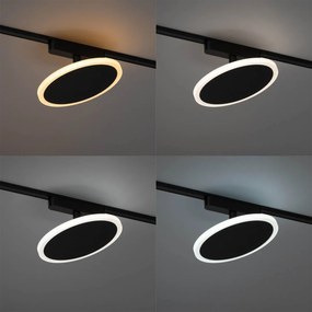 Nowoczesny czarny reflektor do systemu szynowego jednofazowego z LED - Magnetic Puk