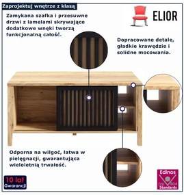 Nowoczesny kawowy stolik z półkami dąb mauvella D5-W30