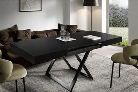 Ławostół 120 cm Ducale U - stół rozkładany do salonu 120-200 cm, regulowana wysokość, czarny stelaż - Czarny
