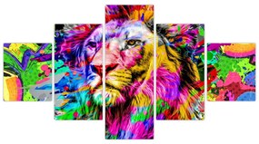 Obraz - obraz 3D lwa (125x70 cm)