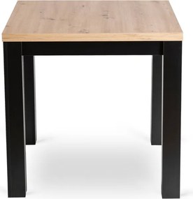 Zestaw Stół Kwadratowy Rozkładany MAX 80-160 cm Dąb Craft/Czarny i 6 Krzeseł Tapicerowanych CHRIS Czarnych Nowoczesnych