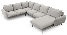 Jasnoszara sofa w kształcie litery U Cosmopolitan Design Vienna, lewostronna