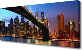 Obraz na płótnie Miejski Most nad Rzeką