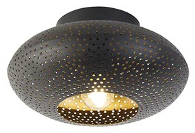 Orientalna lampa sufitowa czarna ze złotem 25 cm - Radiance