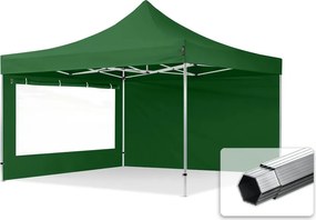 TOOLPORT 4x4 m Namiot Ekspresowy PROFESSIONAL Alu 40mm, ze ścianami bocznymi, okna panoramiczne, ciemnozielony - (600186)