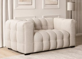 Kanapa dwuosobowa Droma kremowa – stylowa sofa z bawełnianym wypełnieniem