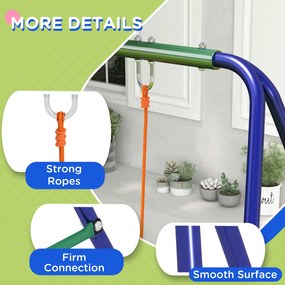 Outsunny Konstrukcja huśtawki dla dzieci z 2 siedzeniami huśtawki, dla 3-8 lat, stal, 2,7 x 1,6 x 1,8 m