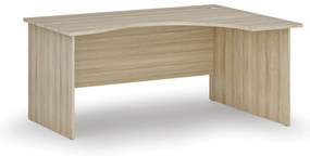 Ergonomiczne biurko PRIMO WOOD, 160x120 cm, prawe, dąb naturalny