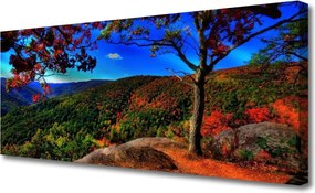 Obraz na płótnie Szczyty Gór w Gęstym Lesie