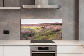 Szkło do Kuchni na Ścianę Morze Fioletowych Wrzosów