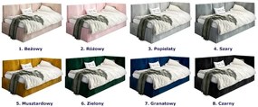 Granatowy tapczan z pojemnikiem Huzox - 4 rozmiary