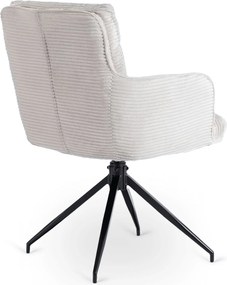 Krzesło Tapicerowane Obrotowe do Salonu AKITA Szare Sztruksowe Nowoczesne