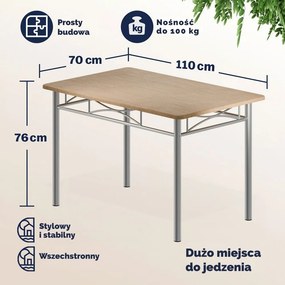 Zestaw jadalniany PAUL, 5 części, naturalny brąz Casaria