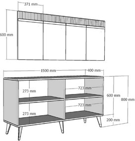 Szafka Defne White and Silver