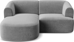 Jasnoszary aksamitny narożnik (lewostronny/z szezlongiem) Campi – Cosmopolitan Design