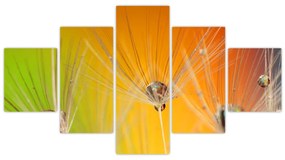 Obraz kropli na roślinie (125x70 cm)