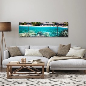 Obraz plaży na tropikalnej wyspie (170x50 cm)