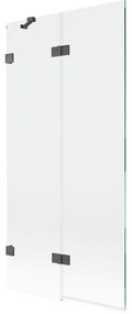 Mexen Lunar parawan nawannowy 2-skrzydłowy lewy 90 x 150 cm, transparent, gun gray szczotkowany - 897-090-100-66-00-L